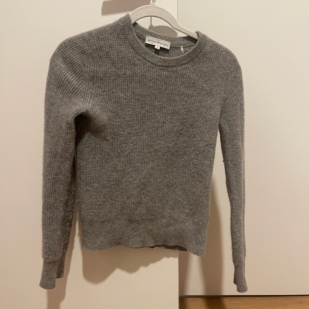 White + Warren Heather Gray Crew Neck Sweater
